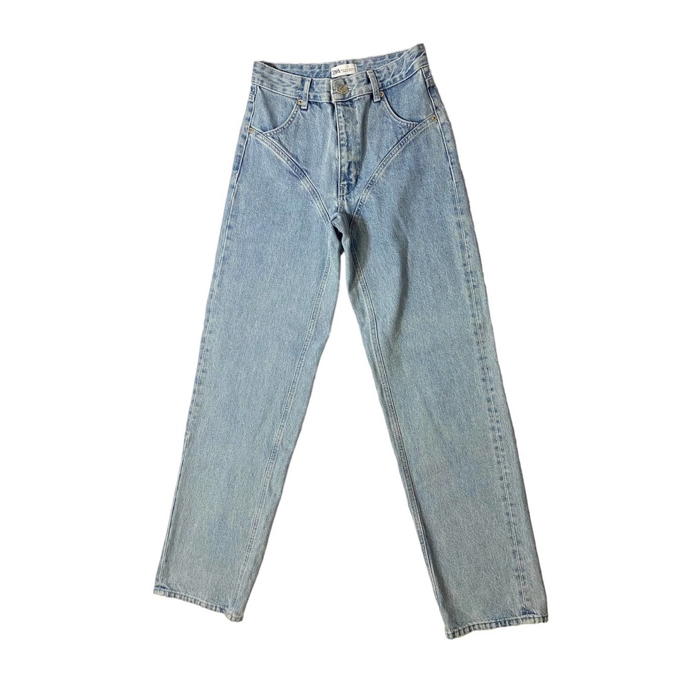 ZARA Slouchy Jeans Mid Rise Blue Jeans Size 2